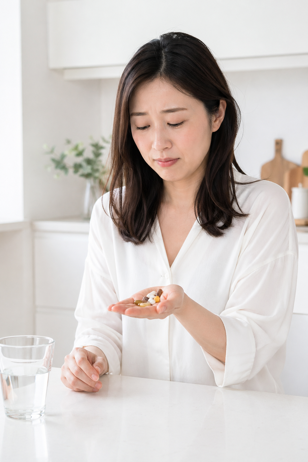 サプリに悩む女性